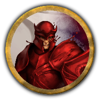 A token of a red knight for dnd 5e, pathfinder, and other TTRPGs