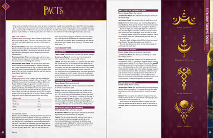 Examples and descriptions for pacts for dungeons and dragons 5e are shown, including an explanation for how pacts work and how to use them in your game. Pacts shown are granted by a variety of entity types, including aberrant, fey, celestial, primal, and unholy.