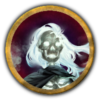 A token of a ghostly skeleton for dnd 5e, pathfinder, and other TTRPGs